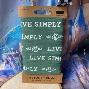Live Simply Green Cotton Garland 10 yards 1.25 width
